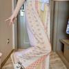 Pantalones de Pijama para Mujer en Verano, Delgados, Talla Grande, Estilo Coreano, Pantalones Anti-Mosquitos de Gama Alta, Pantalones de Pierna Ancha que se Pueden Usar Afuera, Pantalones de Algodón y Seda
