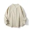 Nueva Camisa de Hombre Sencilla de Cuello Alto y Manga Larga Estilo Otoño, Nueva Camisa Blanca Estilo Chino