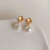 Brincos de pérolas barrocas francesas com design de nicho feminino Brincos de pérolas naturais Brincos de mão simples e elegantes