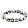 Pulseira Personalizada Punk para Motociclista Transfronteiriça Atacado em Estoque Pulseira de Aço Inoxidável Moda Pulseira de Corrente de Bicicleta Prata