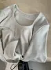 KEKEZOON Estilo Coreano de Principios de Invierno Simple Versátil Elástico Adelgazante Esponjoso Forrado Camiseta de Manga Larga con Cuello en U 9331