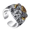 Anillo de cabeza de tigre dominante de estilo europeo y americano nuevo, anillo de joyería exagerado geométrico genial de personalidad de moda para hombre