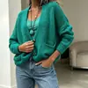 Otoño temprano 2026 nuevo cárdigan de punto para mujer de comercio exterior transfronterizo europeo y americano Amazon con bolsillos, chaqueta suéter fina de corte holgado