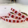 Cinta Jacquard Borde Hongo Manzana 1.3cm Accesorios para el Cabello Banda de Borde para Tocados Accesorios para Ropa de Espectáculo Cinta de Regalo