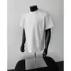 Moda de Marca para Hombre Verano 2025 Hombro Pesado Manga Corta Americana Puntada de Costura Retorcida de Cuello Pequeño Camiseta para Hombre