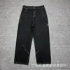 Jeans bordados con letras estilo retro americano para hombre y mujer, pantalones rectos holgados, jeans casuales de calle para otoño e invierno