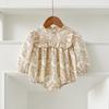 Vestido de niña Primavera Algodón Puro Recién Nacido Bolsas Ropa Batón de Bebé Estilo Coreano Falda Floral Ropa para Hermanas Niños