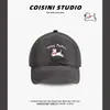 Gorra de Béisbol Bordada de Cachorro Lindo Estilo Coreano Parte Superior Suave para Mujer Primavera y Verano Vintage Versátil Cara Grande Cabeza Pequeña Gorra Moderna