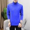 Suéter de cuello alto de primavera y otoño de comercio exterior para hombre, suéter ajustado de estilo coreano, suéter de solapa de lana para hombre, suéter grueso de fondo
