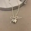 Xiaomi Collar de Cadena para Clavícula con Cuentas de Grano, Lazo y Perlas, Correa para Niña, Dulce, Fresco, Sexy, Gargantilla, Moderno