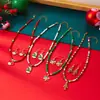 Joyería Estilo Europeo y Americano Árbol de Navidad Copo de Nieve Collar y Pendientes de Cuentas de Semilla para Mujer, Simple Colorido Vacaciones de Navidad Exclusivo Transfronterizo