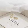 Brincos de Prata Esterlina S925 Banhados a Ouro Puro 18K para Mulheres com Três Pedras de Zircônia, Brincos Versáteis Simples e Elegantes