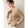 Nuevo cárdigan de cachemira para mujer Otoño e Invierno, Cuello redondo, Suave y amigable con la piel, Adelgazante, Engrosado, De un solo pecho, Chaqueta de punto versátil