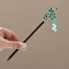 Pasador Imitación Ébano Estilo Antiguo para Mujer, Accesorios Modernos Han Dynasty Cheongsam, Pasador de Madera, Nuevo Pasador con Borla Chinoiserie Super Hada