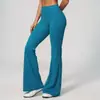 Pantalones de Yoga de Nuevo Estilo de Verano Cepillados de Cintura Alta Control de Abdomen Levantamiento de Glúteos para Correr al Aire Libre Deportes Fitness Pantalones Acampanados para Mujer 4208
