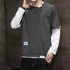 Camiseta de fondo falsa de dos piezas para hombre, camiseta de manga larga para otoño e invierno, producto de fábrica, marca Trbottomyy, sudadera holgada