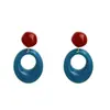 Pendientes Acrílicos Estilo Retro Hong Kong para Mujer, Pendientes Geométricos Elegantes, Lujo Accesible y Pendientes Dulces de Estilo Vacaciones de Verano
