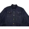 Camisa de mezclilla de manga larga estilo retro americano UNBDNS para mujer, nuevo estilo de otoño, corte holgado, diseño entallado a la cintura, top tipo cárdigan de mezclilla