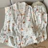 Pijama de Perro Salchicha a Cuadros de Dibujos Animados Tamaño Grande para Mujer Primavera y Otoño Pantalones de Manga Larga Ropa de Casa Linda para Estudiante Lista para Venta Transfronteriza