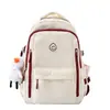 Mochila Escolar Estudante Estampada com Rosto Sorridente Estilo Coreano Estilo Campus Mochila para o Dia a Dia Bolsa para Computador Grande Capacidade Bolsa para Lazer ao Ar Livre Viagem