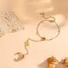Pulseira de Aço Titânio Colorida Nova Estilo Verão Borboleta Coração Contas Redondas para Mulheres, Tendência e Simples, Corrente de Pulso Fashion e Versátil