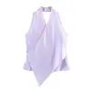 Marca Z comercio exterior transfronterizo estilo europeo y americano ZA ropa de mujer 2026 primavera nuevo top de seda con textura, cuello halter, sin espalda