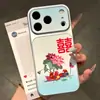 Capa Gradiente ''Felicidade Dupla'' para Celular Compatível com iPhone 16 Pro Max Capa para Celular Apple 17 Galvanizada Mudança Instantânea Capa Flexível de Proteção