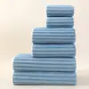 Juego de seis piezas de toalla de mano y toalla de baño transfronterizo, forro polar de coral, secado rápido, absorbente, para lavar la cara, bañarse y belleza, juego de toallas de regalo de comercio exterior