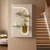 La pintura en arena de la Galería de Arte Qiaojia ofrece una sensación de lujo ligero y alta gama, adecuada para la decoración de vestíbulos, arte de pared para paredes de plantas verdes y pinturas de pared de fondo con luces