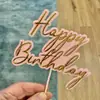 Ins Style Transfronterizo Doble Capa Acrílico Inglés Feliz Cumpleaños Inserto para Pastel Postre Horneado Decoración de Pastel Inserto