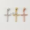Pingente de micro cruz banhado a ouro rosa ouro branco cobre pingente pequeno brincos DIY brincos pulseira colar acessórios