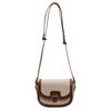 2025 Nuevo Estilo Coreano Diseño Nicho Pu Lona Empalmado Bolso de Silla de Montar Empalme de Color en Contraste Bolso de Hombro Cruzado Trendy Vintage