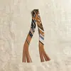Fita de Franja Estreita Longa 130*5cm Lenço de Exportação Vintage Envoltório de Alça Lenço de Seda Sarja Multifuncional