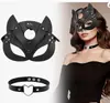 Máscara da Mulher-Gato Transfronteiriça Máscara de Raposa Sexy Máscara Sexy Sedutora Gola Grande de Coração de Pêssego Festa Baile Fantasia Sm