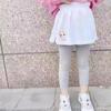 Saia Curta de Cortina Moletom Versátil Base Bainha Borda Branca Saia de Bebê Menina Artefato Estilo K Versátil e Fofo