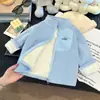 Nueva Chaqueta Polar para Niños Invierno 2025 Niños y Niñas Moda Cuello Alto Forro Polar de Bebé Parte Superior Versátil