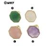 WT-R516 Gema de Cristal Natural Piedra Octágono Chapado en Oro de 18k Clásico Unisex Usable Anillo Abierto