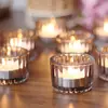 Copos de Vela Listrados Personalizados da Nossa Própria Fábrica, Castiçais de Vidro do Oriente Médio, Europeus e Americanos, Copos de Vela Perfumados, Decorações de Feriado para Aromaterapia