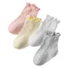 Calcetines Infantiles con Volantes de Nuevo Estilo Primavera y Otoño 2026 Calcetines Transpirables de Moda Estilo Coreano para Bebés y Niños Pequeños