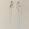 Aretes Hoja Plateada Adecuados para Rostros Redondos, Diseño Nicho, Versátiles Aretes de Borla Extra Largos para Mujer