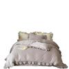 Otoño e Invierno Cálido Terciopelo Francés para Bebé Terciopelo Paloma Dormir Desnudo Juego de Cuatro Piezas Cubre Edredón de Encaje Color Puro Ropa de Cama de la Princesa Anna