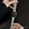 Adequado para AppleWatch7/8/9 geração ultrafina pulseira de aço de três esferas Huawei gt4 pulseira de relógio de folha de aço inoxidável
