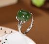 Estilo chinês retro retro fosco moeda cobre moeda ovo imitação hetian jade anel feminino estilo étnico anel aberto