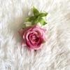 Rosa de esquina de franela de simulación, diámetro de 6 cm, pequeña cabeza de rosa de cuerno, accesorios de bricolaje, flores falsas, flores decorativas de pared