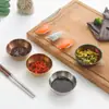 Plato para Salsa para Dipear de Acero Inoxidable, Plato Redondo de Colores Estilo Japonés Dorado para Condimentos, Plato para Ingredientes de Salsa de Soja, Cebolla, Ajo para Fondue, Barbacoa, Sushi