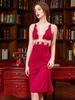 Pijama sexy de seda helada para mujer, camisón de verano fino, grande, bonito, largo hasta la rodilla, encaje, Pure Desire 2022
