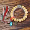 Venta al por mayor Hueso de Yak Natural Material de Jade Cadena de Hueso Cubo de Azúcar Xizang DIY Turquesa Cuerno Pulsera de Mano