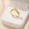 Anillo Corona TOHM Moda Simple Lujo Ligero Estilo Ins Elegante de Alta Gama Anillo Abierto para Dedo Pulsera Versátil para Mujer