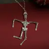Acero Inoxidable Colgante Punk Joyería Retro Accesorios DIY Plata Tibetana Calavera Cabeza de Fantasma Hip-Hop Agujero Grande Accesorio Collar