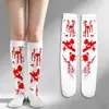 Cosplay de Halloween Casa Encantada Horror Mancha de Sangre Delantal Guantes Calcetines Set Demonio Enfermera Fiesta Disfraz Accesorios